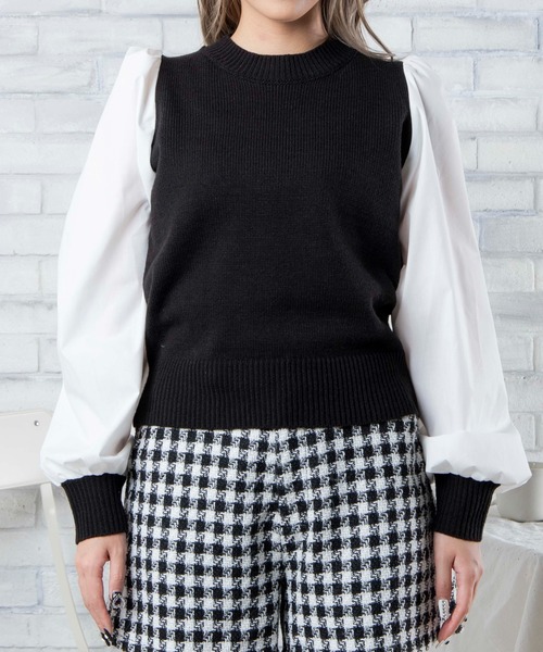 WEGO（ウィゴー）の「WEGO/袖ボリュームドッキングニット（ニット/セーター・レディース・ホワイト/ブラック/その他1/その他2・FREE）」の17枚目の写真