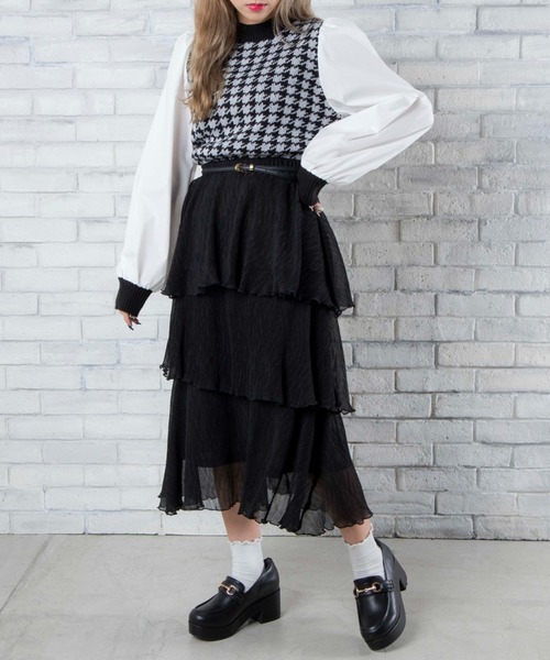 WEGO（ウィゴー）の「WEGO/袖ボリュームドッキングニット（ニット/セーター・レディース・ホワイト/ブラック/その他1/その他2・FREE）」の12枚目の写真