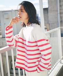 RIVE DROITE | 定番のボーダートップスも新鮮に　パネルボーダーニット(ニット/セーター)