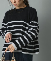 RIVE DROITE | 定番のボーダートップスも新鮮に　パネルボーダーニット(ニット/セーター)