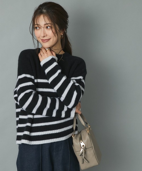 RIVE DROITE(リヴドロワ)の「定番のボーダートップスも新鮮に パネルボーダーニット(ニット/セーター・レディース・オフホワイト/ブラック・FREE)」の17枚目の写真