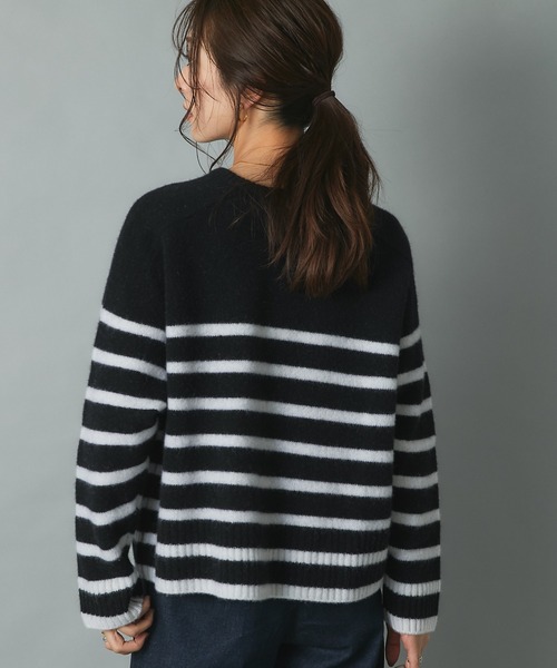 RIVE DROITE(リヴドロワ)の「定番のボーダートップスも新鮮に パネルボーダーニット(ニット/セーター・レディース・オフホワイト/ブラック・FREE)」の22枚目の写真