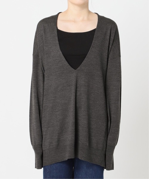 plage（プラージュ）の「PreciousフカV プルオーバー◆（ニット/セーター・レディース・チャコールグレー/ブラウン・FREE）」の3枚目の写真