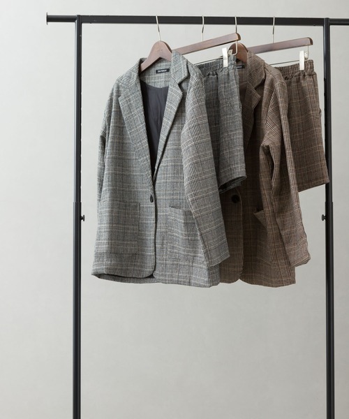 SpRay（スプレイ）の「タータンチェックショートパンツＳＥＴ　ＵＰ（セットアップ・レディース・ブラック/ブラウン・FREE）」の3枚目の写真