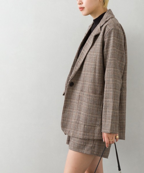 SpRay（スプレイ）の「タータンチェックショートパンツＳＥＴ　ＵＰ（セットアップ・レディース・ブラック/ブラウン・FREE）」の8枚目の写真