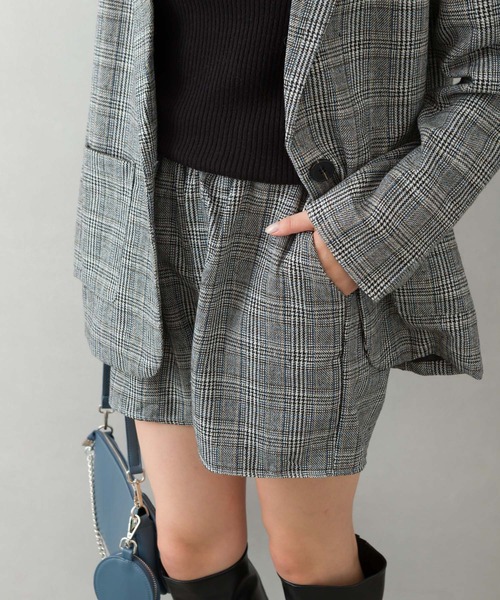 SpRay（スプレイ）の「タータンチェックショートパンツＳＥＴ　ＵＰ（セットアップ・レディース・ブラック/ブラウン・FREE）」の12枚目の写真