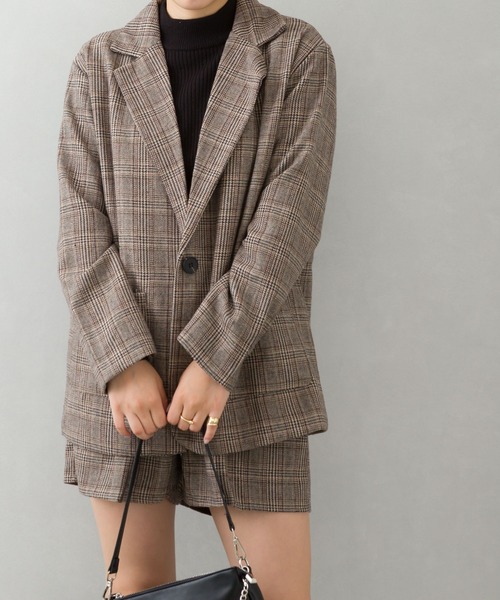 SpRay（スプレイ）の「タータンチェックショートパンツＳＥＴ　ＵＰ（セットアップ・レディース・ブラック/ブラウン・FREE）」の16枚目の写真