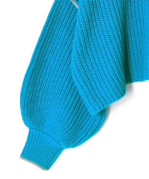 Alley by w closet(アリーバイダブルクローゼット)の「【Alley】ライン入りハイネックニットプルオーバー(ニット/セーター・レディース・ターコイズブルー/ベージュ/ラベンダー/グリーン・FREE)」の7枚目の写真