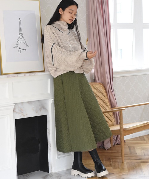 Alley by w closet(アリーバイダブルクローゼット)の「【Alley】ライン入りハイネックニットプルオーバー(ニット/セーター・レディース・ターコイズブルー/ベージュ/ラベンダー/グリーン・FREE)」の18枚目の写真