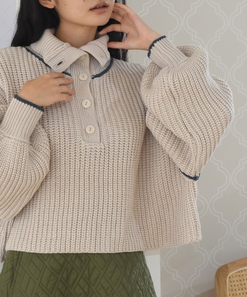 Alley by w closet(アリーバイダブルクローゼット)の「【Alley】ライン入りハイネックニットプルオーバー(ニット/セーター・レディース・ターコイズブルー/ベージュ/ラベンダー/グリーン・FREE)」の22枚目の写真