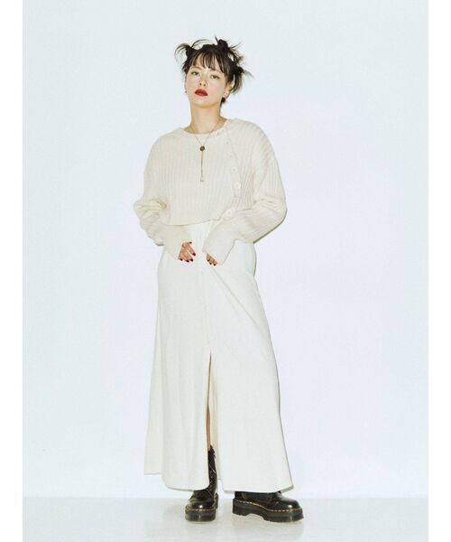 jouetie（ジュエティ）の「レイヤードニットワンピース【セットアイテム】（ワンピース・レディース・ブラック/ベージュ/ブルー/アイボリー・MEDIUM）」の14枚目の写真