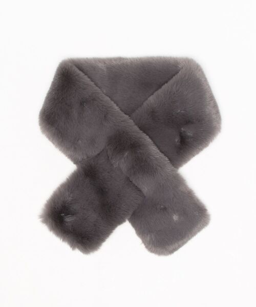 koe(コエ)の「差し込みフェイクファーミニティペット*(マフラー・レディース・チャコールグレー/パープル/ブルー/ライトグレー・FREE)」の2枚目の写真