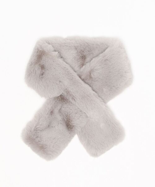 koe(コエ)の「差し込みフェイクファーミニティペット*(マフラー・レディース・チャコールグレー/パープル/ブルー/ライトグレー・FREE)」の1枚目の写真