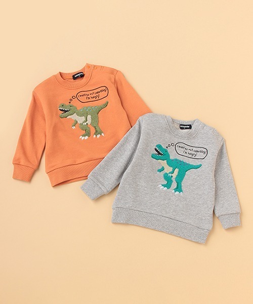 kladskap(クレードスコープ)の「サガラ恐竜トレーナー(スウェット・キッズ・オレンジ/トップグレー・130cm/90cm/80cm/110cm/120cm/100cm)」の12枚目の写真
