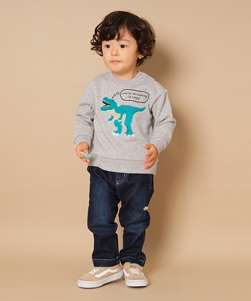 kladskap(クレードスコープ)の「サガラ恐竜トレーナー(スウェット・キッズ・オレンジ/トップグレー・130cm/90cm/80cm/110cm/120cm/100cm)」の15枚目の写真