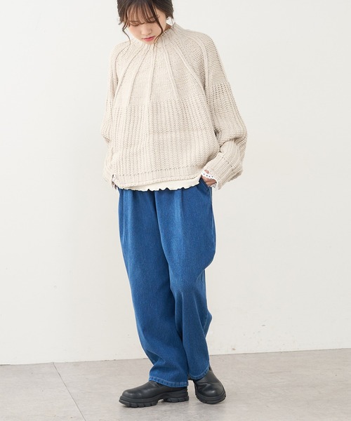 PUAL CE CIN（ピュアルセシン）の「アーチ編みニットプルオーバー（ニット/セーター・レディース・アイボリー/ブラック/ブラウン系その他/グレイッシュベージュ・FREE）」の19枚目の写真