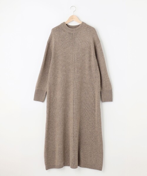 SHARE PARK（シェアパーク）の「【洗える】ラムウール混Aラインワンピース（ワンピース・レディース・グレー系/黄土色系/ライトグリーン系・1）」の7枚目の写真