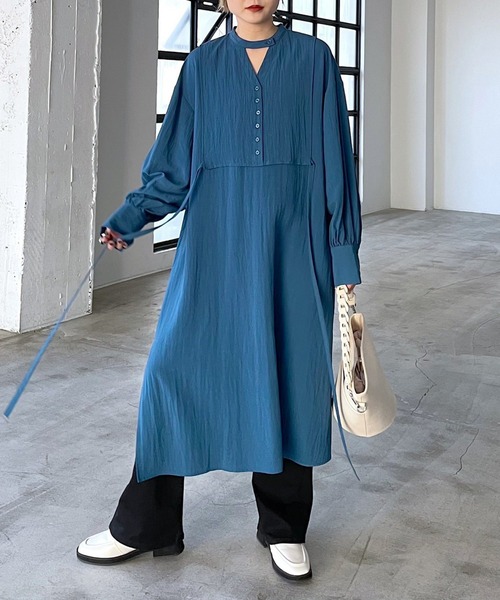 PAGEBOY（ページボーイ）の「WEB限定アイテム / カフタンワンピース（ワンピース・レディース・ブルー系その他/ブラック/オフホワイト・FREE）」の6枚目の写真