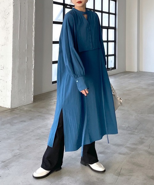 PAGEBOY（ページボーイ）の「WEB限定アイテム / カフタンワンピース（ワンピース・レディース・ブルー系その他/ブラック/オフホワイト・FREE）」の4枚目の写真