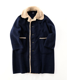 45R | 縮絨ニット×ボアのテントコート(ステンカラーコート)