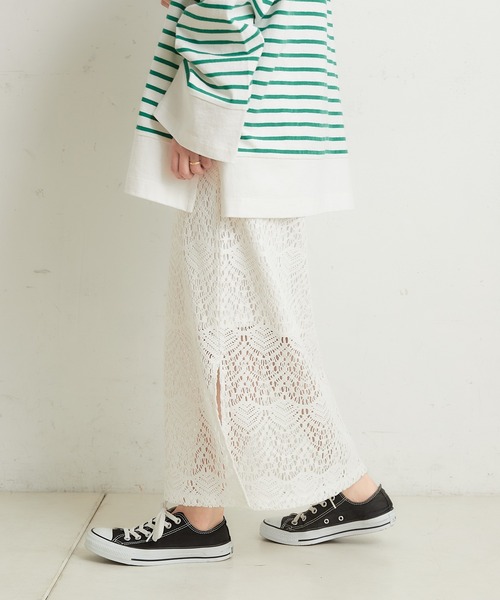CIAOPANIC TYPY（チャオパニックティピー）の「レースIラインスカート（スカート・レディース・ホワイト/ブラック/グリーン・ONE SIZE）」の6枚目の写真