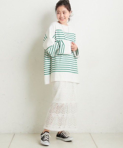 CIAOPANIC TYPY（チャオパニックティピー）の「レースIラインスカート（スカート・レディース・ホワイト/ブラック/グリーン・ONE SIZE）」の9枚目の写真