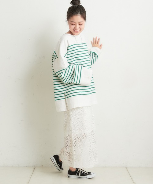 CIAOPANIC TYPY（チャオパニックティピー）の「レースIラインスカート（スカート・レディース・ホワイト/ブラック/グリーン・ONE SIZE）」の12枚目の写真