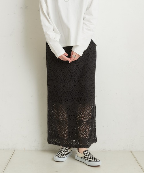 CIAOPANIC TYPY（チャオパニックティピー）の「レースIラインスカート（スカート・レディース・ホワイト/ブラック/グリーン・ONE SIZE）」の13枚目の写真
