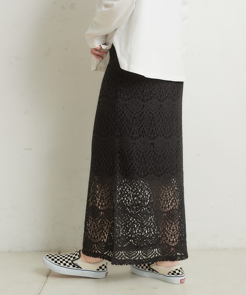 CIAOPANIC TYPY（チャオパニックティピー）の「レースIラインスカート（スカート・レディース・ホワイト/ブラック/グリーン・ONE SIZE）」の16枚目の写真