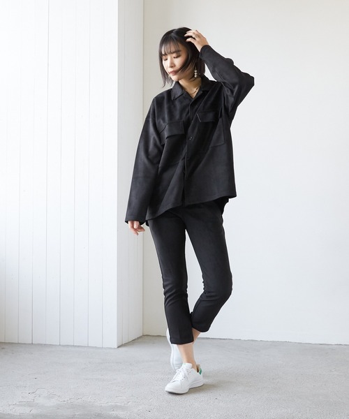 VIBGYOR(ヴィブジョー)の「VIBGYOR Select/スエードダンボールスリムテーパードパンツ(BL)(その他パンツ・レディース・ブラック/ブラウン/スミクロ/グレー/ブルー・X-LARGE/LARGE/MEDIUM)」の10枚目の写真