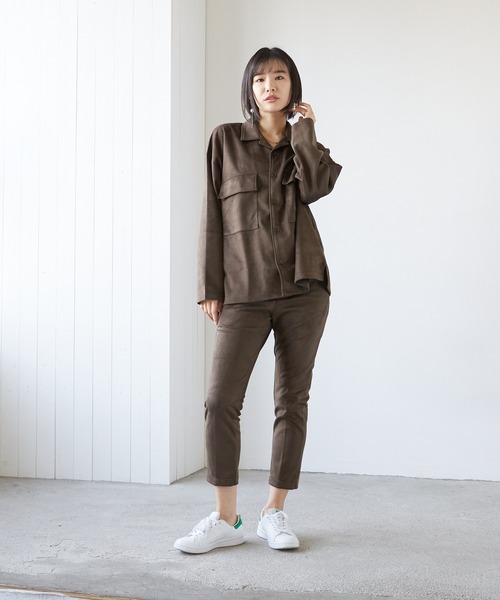 VIBGYOR(ヴィブジョー)の「VIBGYOR Select/スエードダンボールスリムテーパードパンツ(BL)(その他パンツ・レディース・ブラック/ブラウン/スミクロ/グレー/ブルー・X-LARGE/LARGE/MEDIUM)」の9枚目の写真