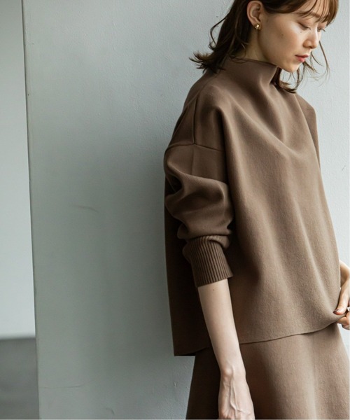 Noble（ノーブル）の「《追加3》MINAスムース編みハイネックプルオーバー◆（ニット/セーター・レディース・キナリ/モカ・FREE）」の3枚目の写真