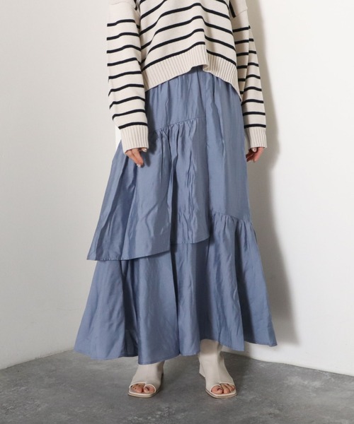 archives（アルシーヴ）の「ランダムティアードスカート（スカート・レディース・オフホワイト/ピンク/ブルー/グリーン・MEDIUM）」の4枚目の写真