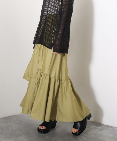 archives（アルシーヴ）の「ランダムティアードスカート（スカート・レディース・オフホワイト/ピンク/ブルー/グリーン・MEDIUM）」の3枚目の写真