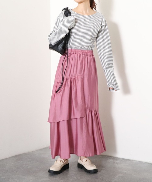 archives（アルシーヴ）の「ランダムティアードスカート（スカート・レディース・オフホワイト/ピンク/ブルー/グリーン・MEDIUM）」の17枚目の写真