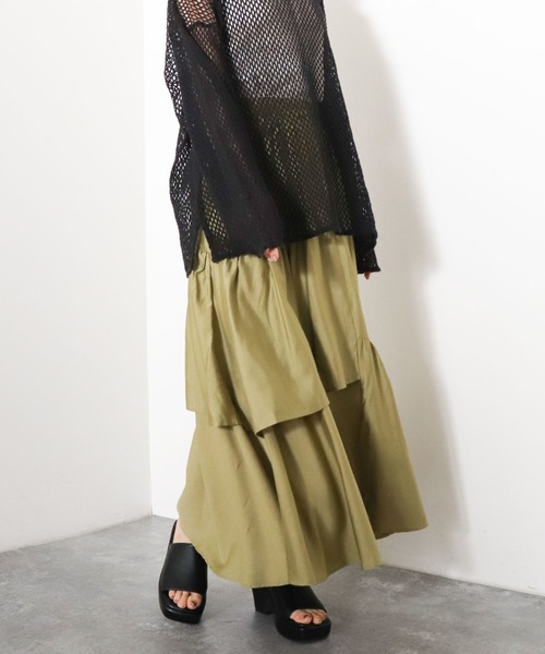 archives（アルシーヴ）の「ランダムティアードスカート（スカート・レディース・オフホワイト/ピンク/ブルー/グリーン・MEDIUM）」の8枚目の写真