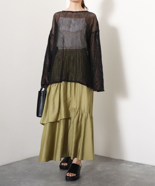 archives（アルシーヴ）の「ランダムティアードスカート（スカート・レディース・オフホワイト/ピンク/ブルー/グリーン・MEDIUM）」の6枚目の写真