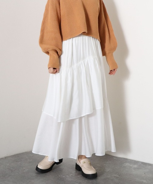 archives（アルシーヴ）の「ランダムティアードスカート（スカート・レディース・オフホワイト/ピンク/ブルー/グリーン・MEDIUM）」の9枚目の写真