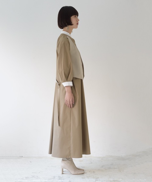 La SRIC（ラスリック）の「La SRIC / ストライプベストドッキングOP（シャツワンピース・レディース・ライトグリーン/ブラウン系その他・38）」の13枚目の写真