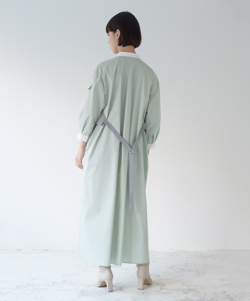 La SRIC（ラスリック）の「La SRIC / ストライプベストドッキングOP（シャツワンピース・レディース・ライトグリーン/ブラウン系その他・38）」の18枚目の写真