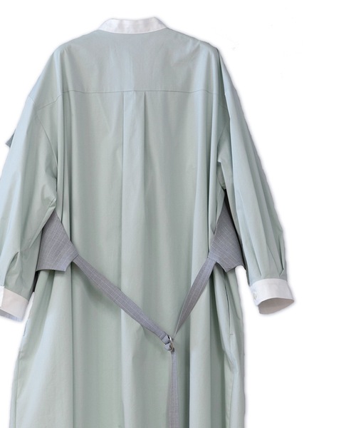 La SRIC（ラスリック）の「La SRIC / ストライプベストドッキングOP（シャツワンピース・レディース・ライトグリーン/ブラウン系その他・38）」の17枚目の写真