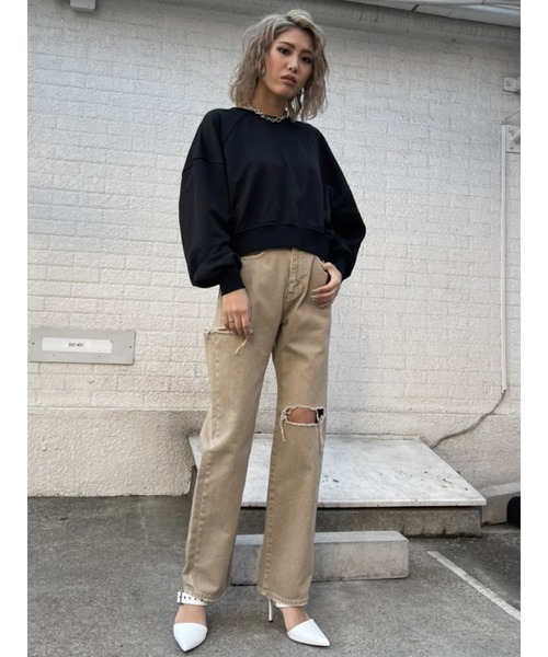 EGOIST(エゴイスト)の「バックツイストスウェットトップス(スウェット・レディース・ブラック/オレンジ/マルチ・FREE)」の11枚目の写真