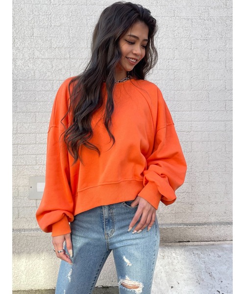 EGOIST(エゴイスト)の「バックツイストスウェットトップス(スウェット・レディース・ブラック/オレンジ/マルチ・FREE)」の19枚目の写真