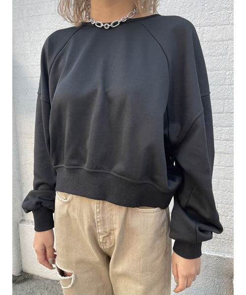 EGOIST(エゴイスト)の「バックツイストスウェットトップス(スウェット・レディース・ブラック/オレンジ/マルチ・FREE)」の5枚目の写真