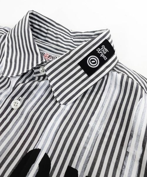 OVER THE STRIPES（オーバーザストライプス）の「OVER THE STRiPES x PROPA9ANDA ANARCHY SHIRT アナーキーシャツ（シャツ/ブラウス・メンズ・ブラック×ホワイト・MEDIUM/LARGE）」の3枚目の写真