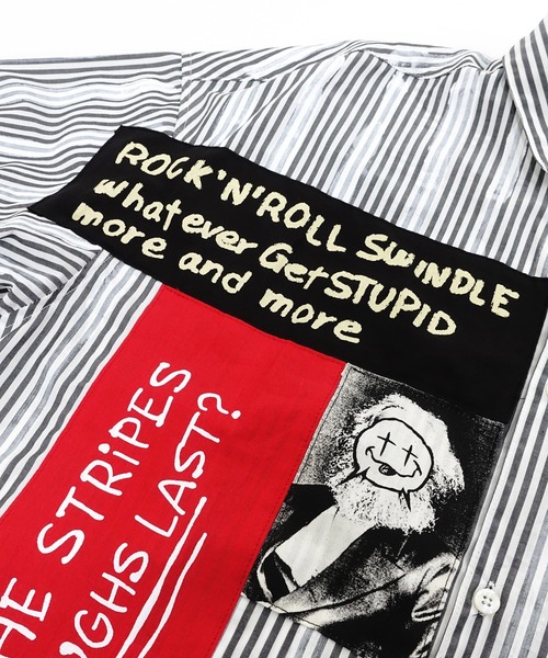 OVER THE STRIPES（オーバーザストライプス）の「OVER THE STRiPES x PROPA9ANDA ANARCHY SHIRT アナーキーシャツ（シャツ/ブラウス・メンズ・ブラック×ホワイト・MEDIUM/LARGE）」の4枚目の写真