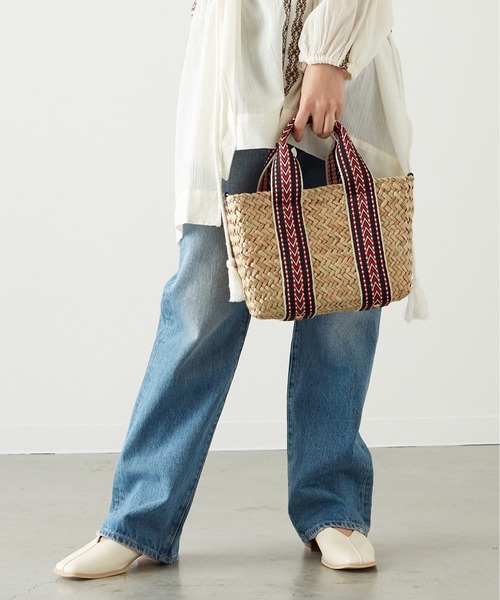 Via Demizon（ビアデミゾン）の「ショルダーバッグ付きカゴバッグ（かごバッグ・レディース・ブラック/ベージュ/ネイビー/レッド・フリー）」の18枚目の写真