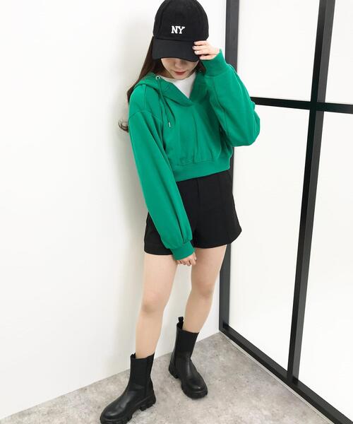 INGNI(イング)の「キーネックスウェット/パーカー(Tシャツ/カットソー・レディース・ブラック/オフホワイト/ピンク/オレンジ/グリーン/オートミール・M)」の15枚目の写真