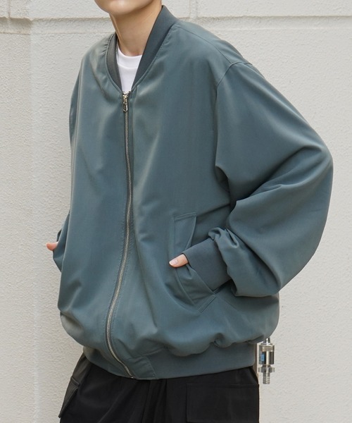 セール】ビッグシルエット スタンドネックブルゾン / MA-1リブブルゾン