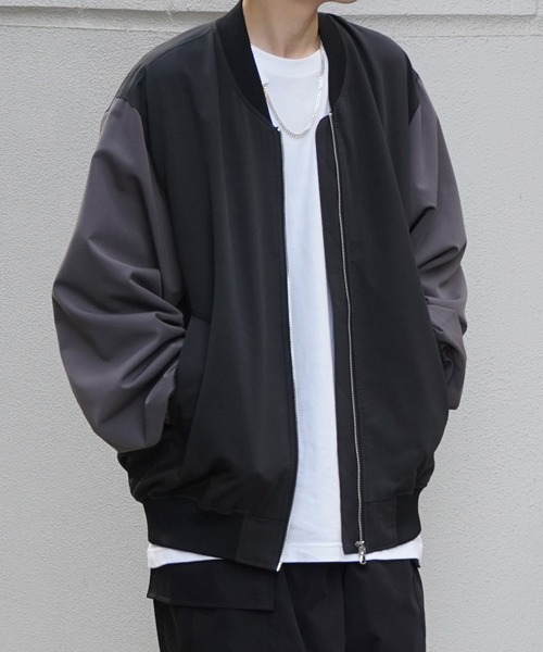 ビッグシルエット スタンドネックブルゾン / MA-1リブブルゾン